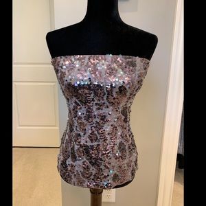 Sequin Strapless top